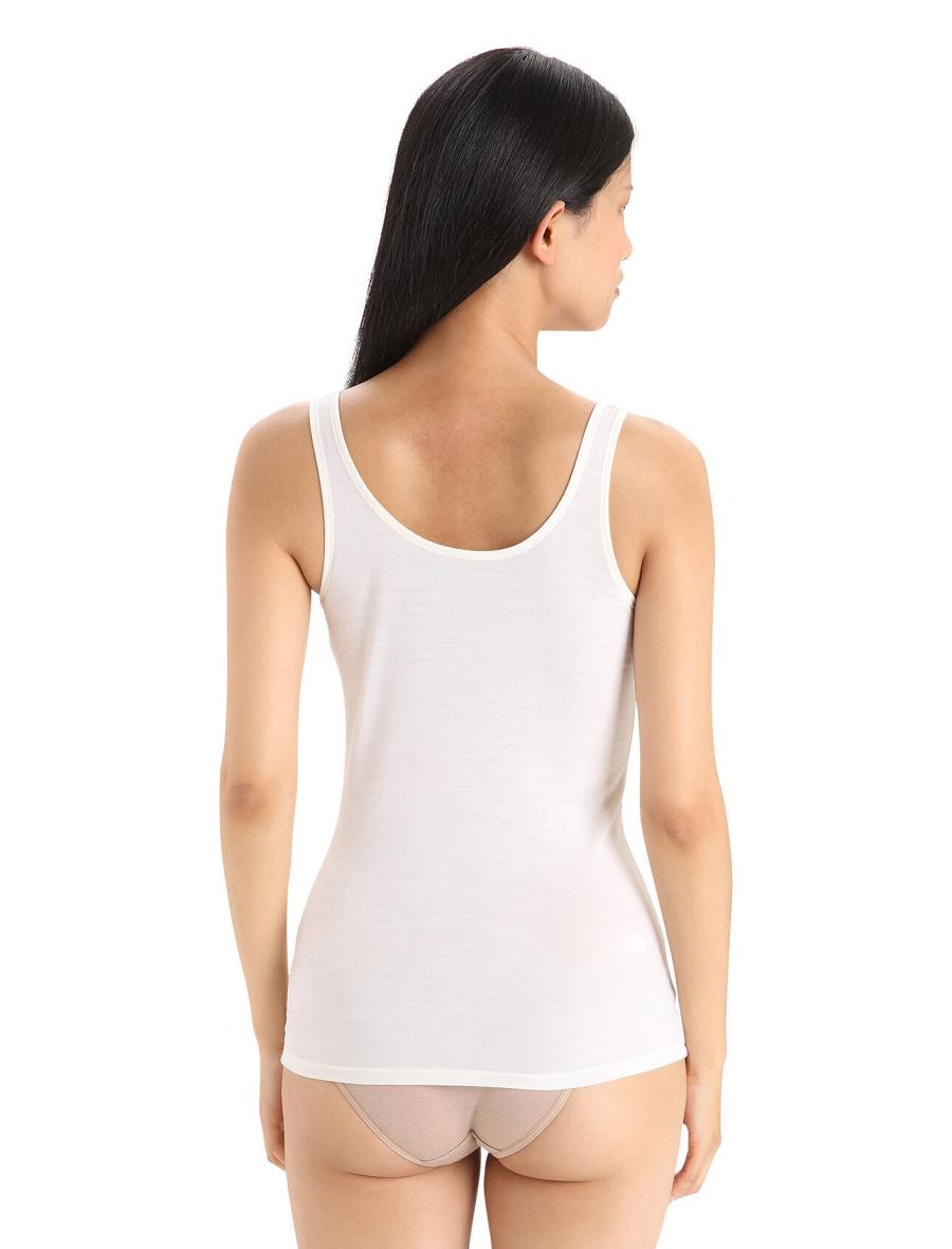 Bielizny Icebreaker Merino Siren Tank Top Damskie Białe | PL 1233TCEV